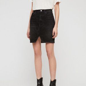 All Saints Trudy Black Denim Skirt size US 10